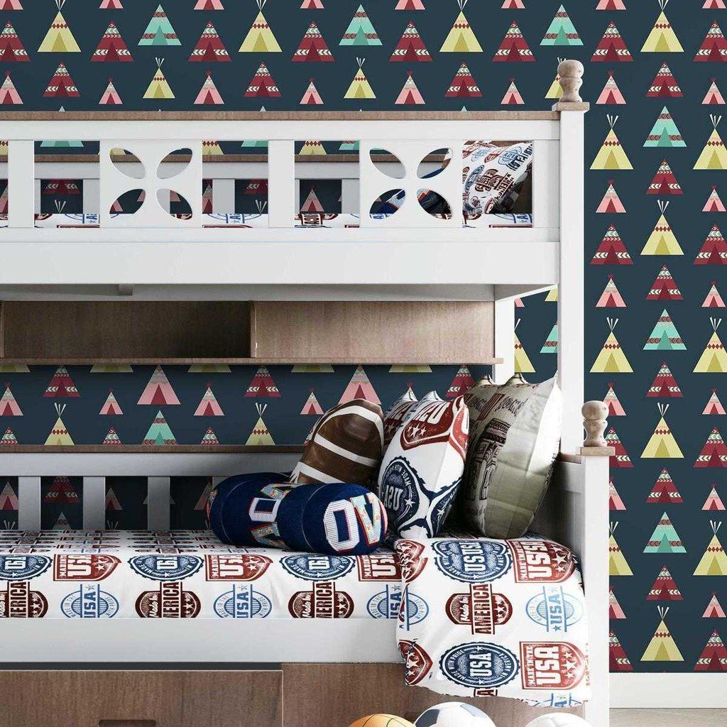 Papel de Parede Adesivo Boho Tenda Indígena N07022 0,58x3,00M - 1