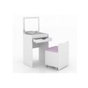 Ver imagem 1 de Penteadeira Camarim Juvenil PE-2007 1 Gaveta c/ Gaveta e Puff Branco - Tecno Mobili
