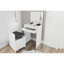 Ver imagem 5 de Penteadeira Camarim Juvenil PE-2007 1 Gaveta c/ Gaveta e Puff Branco - Tecno Mobili