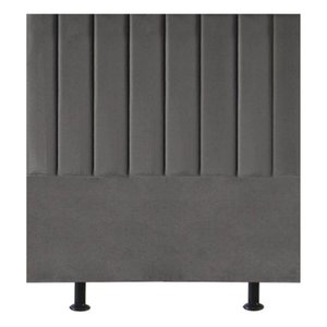 Cabeceira Estofada Cama Box Solteiro 90cm Alice Corino Cinza