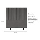 Ver imagem 2 de Cabeceira Estofada Cama Box Solteiro 90cm Alice Corino Cinza