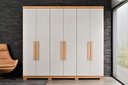 Ver imagem 1 de Guarda Roupa Casal Monarca Grande 6 Portas 100% MDF Reforçado Freijo Off White