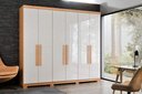 Ver imagem 2 de Guarda Roupa Casal Monarca Grande 6 Portas 100% MDF Reforçado Freijo Off White