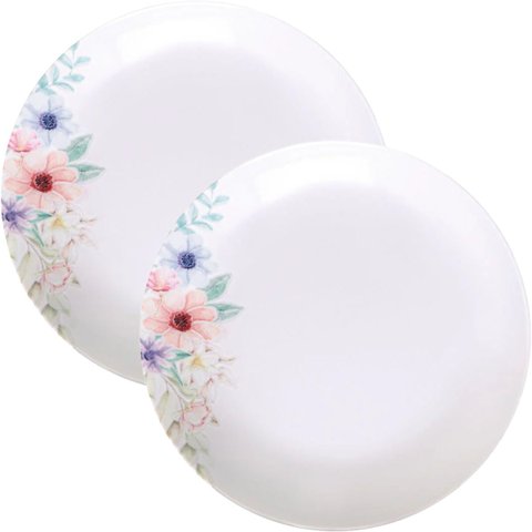 Kit Jogo de Pratos Fundo Sopa 2pçs 2 Pessoas Floratta 22cm