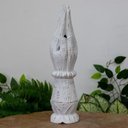 Ver imagem 1 de Incensário Artesanal Mão em Oração Madeira Entalhada Bali