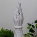 Ver imagem 2 de Incensário Artesanal Mão em Oração Madeira Entalhada Bali