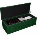 Ver imagem 2 de Calçadeira Recamier Baú para Cama de Casal King Dália 195x50 Cm W01 Couríssimo Verde Musgo -