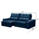 Ver imagem 4 de Sofá Retrátil Reclinável 3 Lugares 230cm Moritz F05 Veludo Azul - Mpozenato