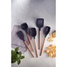 Colher de Servir Tramontina Live em Silicone Cinza com Cabo de Madeira Tramontina - 3