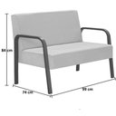 Ver imagem 2 de Kit Poltrona Decorativa 2 Namoradeiras de 2 Lugares Jade Braço Madeira D Salla Suede Vermelho