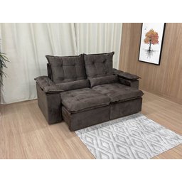 Sofá Retrátil Reclinável 2,0 M Marrom 500 Egito Plus - 1