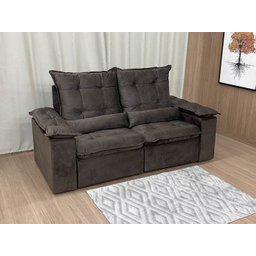 Sofá Retrátil Reclinável 2,0 M Marrom 500 Egito Plus - 5