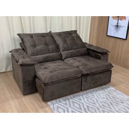 Sofá Retrátil Reclinável 2,0 M Marrom 500 Egito Plus - 3