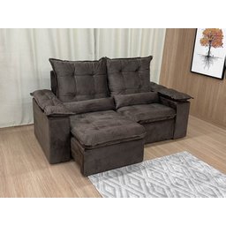 Sofá Retrátil Reclinável 2,0 M Marrom 500 Egito Plus - 4