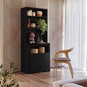Ver imagem 2 de Armario com Mesa Canto do Café Multifunção Due Kits Paraná Cor:preto