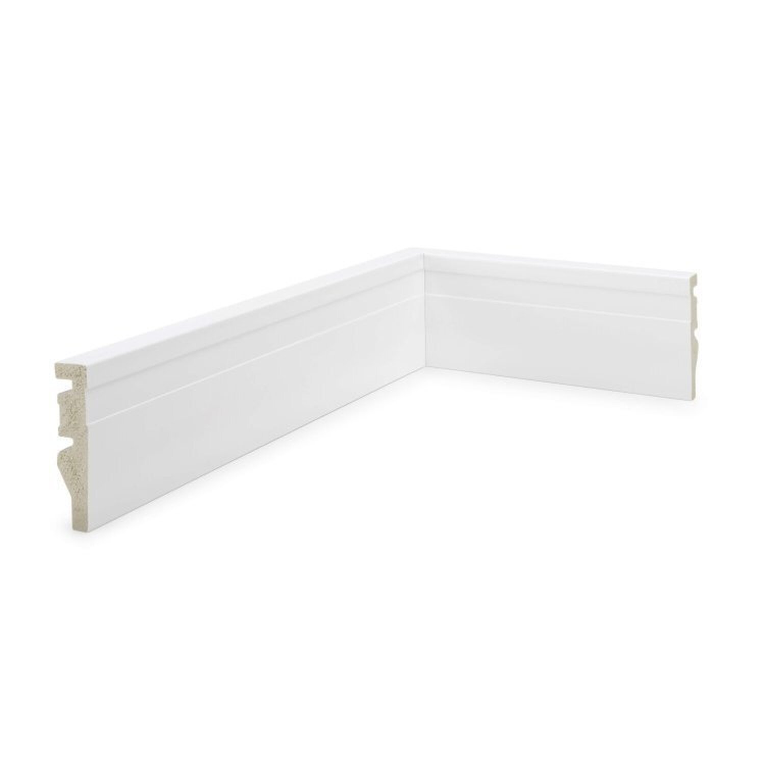 Kit Rodapé de Poliestireno 10 Barras Frisadas de 7cm x 2,40m Rende 24 Metros NFR  - 1