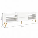 Ver imagem 4 de Rack para TV até 55 Polegadas Taylor 1 Porta 2 Prateleiras Branco Fosco - Panorama Móveis