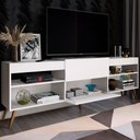 Ver imagem 2 de Rack para TV até 55 Polegadas Taylor 1 Porta 2 Prateleiras Branco Fosco - Panorama Móveis