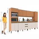Ver imagem 5 de Cozinha Compacta Modulada 6 Peças sem Tampo Marrom Freijó Off White