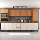 Ver imagem 1 de Cozinha Compacta Modulada 6 Peças sem Tampo Marrom Freijó Off White