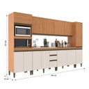 Ver imagem 4 de Cozinha Compacta Modulada 6 Peças sem Tampo Marrom Freijó Off White