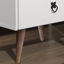Ver imagem 4 de Mesa Madri Ii Gavetas / Retrô / Pés de Madeira