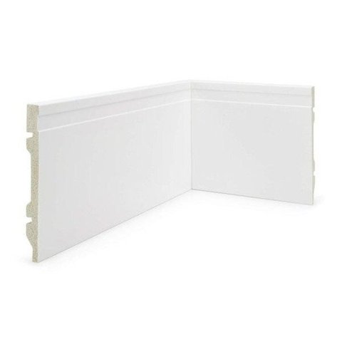 Kit 36m Linear Rodapé de Poliestireno 15cm x 15mm x 2,40m Frisado Nfr Branco Ruffino