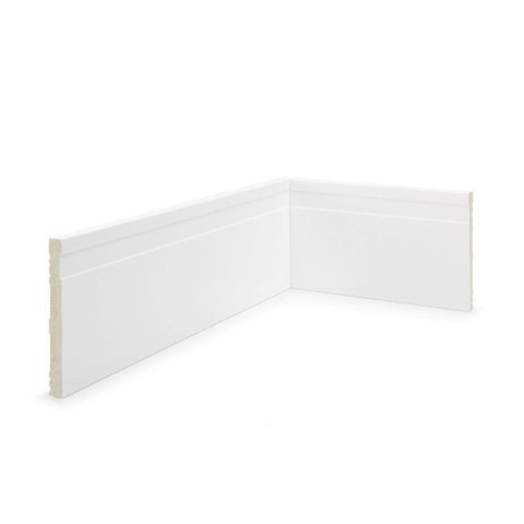 Kit 36m Linear Rodapé de Poliestireno 10cm x 10mm x 2,40m Frisado Nfr Branco Ruffino