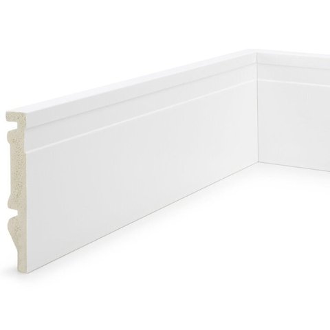 Kit 36m Linear Rodapé de Poliestireno 10cm x 15mm x 2,40m Frisado Nfr Branco Ruffino