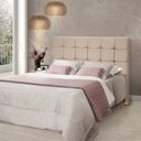 Ver imagem 1 de Cabeceira Cama Casal Estofada 1,40 - Maia Veludo Bege