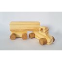 Ver imagem 3 de Caminhão de Madeira Maciça com Carreta. Brinquedo Artesanal e Decoração.