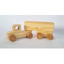 Ver imagem 1 de Caminhão de Madeira Maciça com Carreta. Brinquedo Artesanal e Decoração.