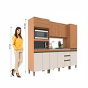 Ver imagem 5 de Cozinha Compacta Modulada 4 Peças com Torre Quente e Paneleiro Cecília Marrom/Freijó/Off White