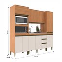 Ver imagem 4 de Cozinha Compacta Modulada 4 Peças com Torre Quente e Paneleiro Cecília Marrom/Freijó/Off White