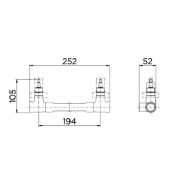 Base Misturador para Banheira ou Chuveiro Docolbase Rosca 3/4x22mm - Docol - 00169300 - 2