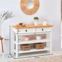 Ver imagem 2 de Balcão Aparador Madeira 1 Gaveta 2 Prateleiras Tequila Branco Madeirado Idimex