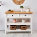 Ver imagem 1 de Balcão Aparador Madeira 1 Gaveta 2 Prateleiras Tequila Branco Madeirado Idimex