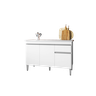120cm Balcão Gabinete Cozinha Tatiane Branco sem Tampo Ajl - 1