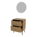 Ver imagem 4 de Conjunto de Banheiro com Gabinete e Espelho 2 Gavetas Retrô 60cm Multimóveis CR10168 Amêndoa