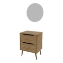 Ver imagem 1 de Conjunto de Banheiro com Gabinete e Espelho 2 Gavetas Retrô 60cm Multimóveis CR10168 Amêndoa