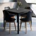 Ver imagem 1 de Mesa Cozinha e Refeitório 90cm x 90cm Pés Metal com 4 Cadeiras Siena Pés Madeira Casa Lar