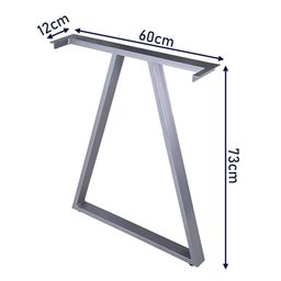 Base Pé de Mesa de Jantar Cozinha Sala Escritório Mirage para Tampos até 180cm x 90cm - Prata - 5