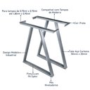 Ver imagem 6 de Base Pé de Mesa de Jantar Cozinha Sala Escritório Mirage para Tampos até 180cm x 90cm - Prata
