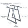 Base Pé de Mesa de Jantar Cozinha Sala Escritório Mirage para Tampos até 180cm x 90cm - Prata - 6