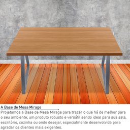 Base Pé de Mesa de Jantar Cozinha Sala Escritório Mirage para Tampos até 180cm x 90cm - Prata - 2
