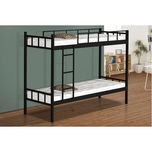 Beliche Tubular Ferro e Aço para Duas Pessoas Colchão 78:preto