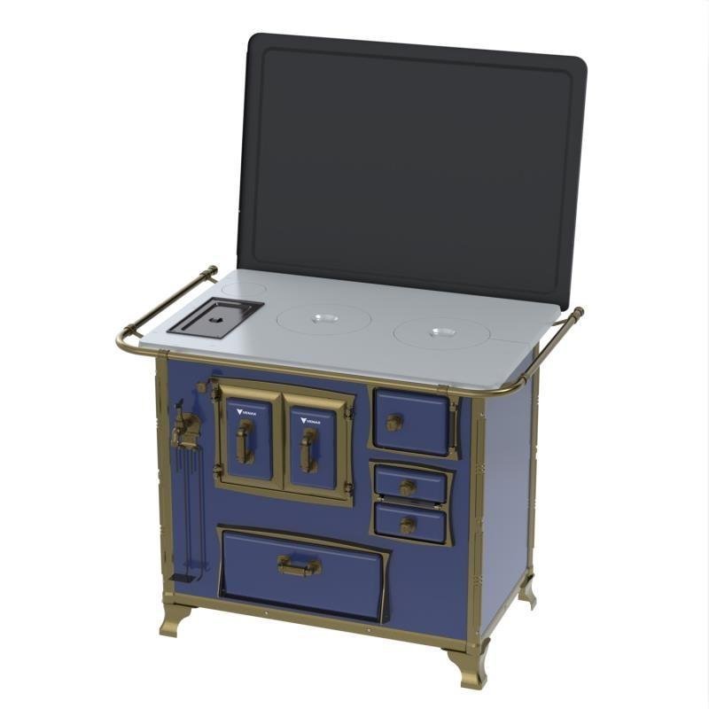 Fogao a Lenha N 2 Renaissance Chapa de Aluminio Azul Cald Se - 4