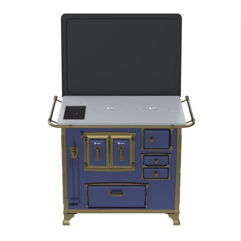 Fogao a Lenha N 2 Renaissance Chapa de Aluminio Azul Cald Se - 5