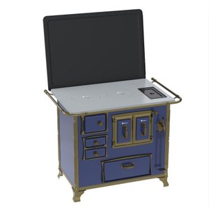 Fogao a Lenha N 2 Renaissance Chapa de Aluminio Azul Cald Se