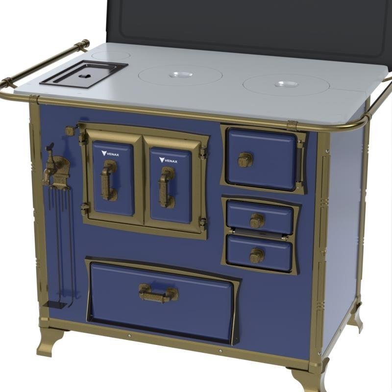 Fogao a Lenha N 2 Renaissance Chapa de Aluminio Azul Cald Se - 6